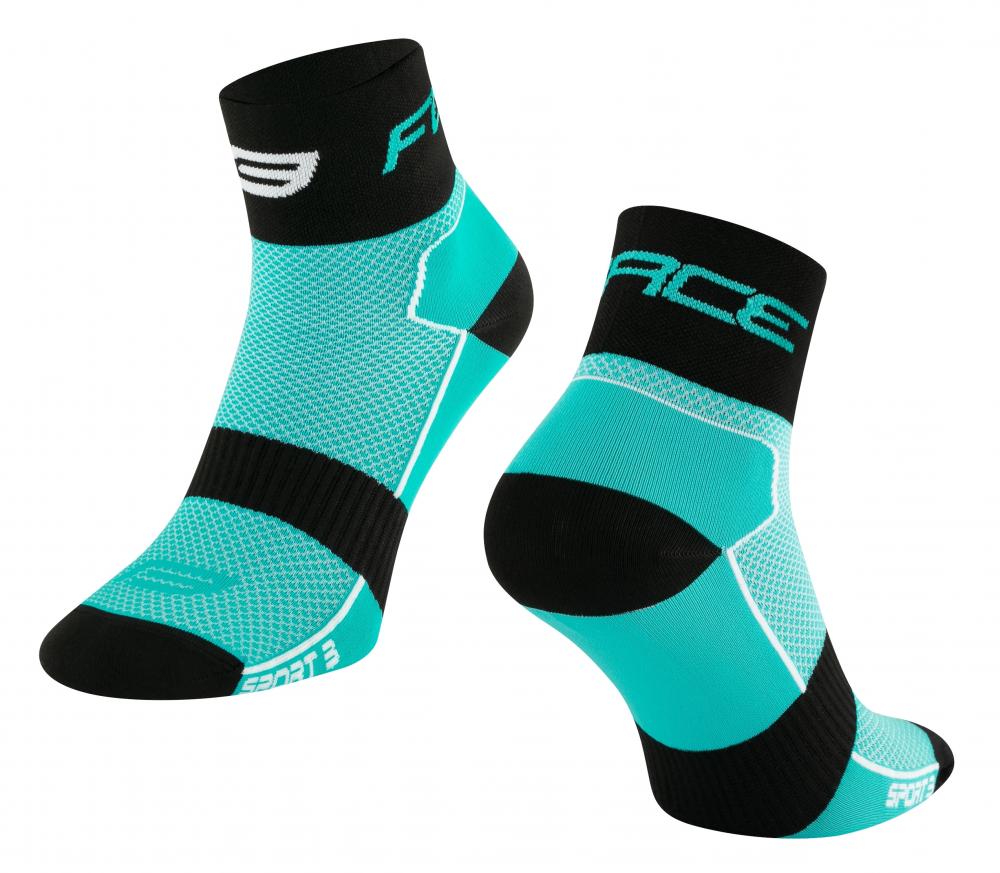 Ponožky force sport 3 tyrkysovo-čierne L/XL 42-46