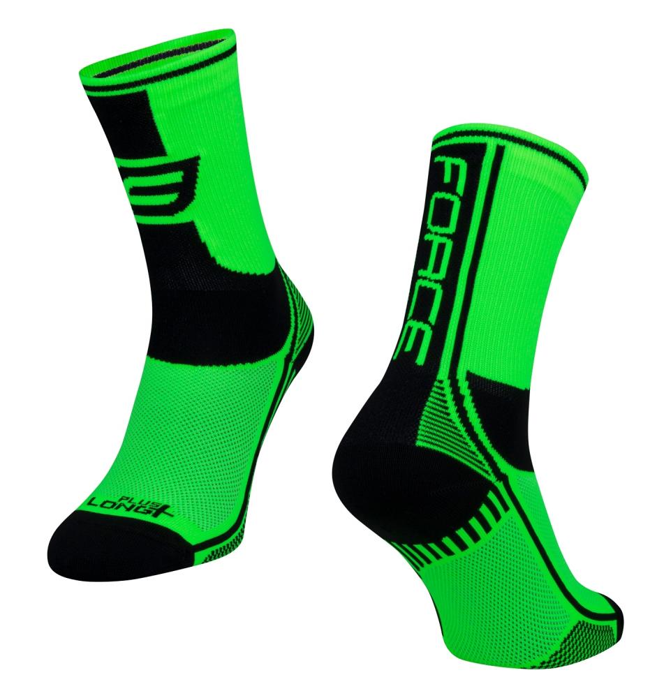 Ponožky Force Long plus zelene čierno biele S/M