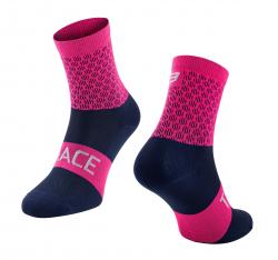 Force Trace cyklistické ponožky ružová / modrá