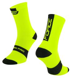 Force Long Pro cyklistické ponožky fluo/èierne